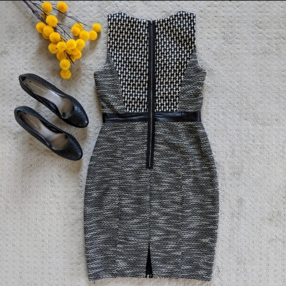 Tracy Reese New York Leather & Tweed Bodice Dress - Picture 7 of 8